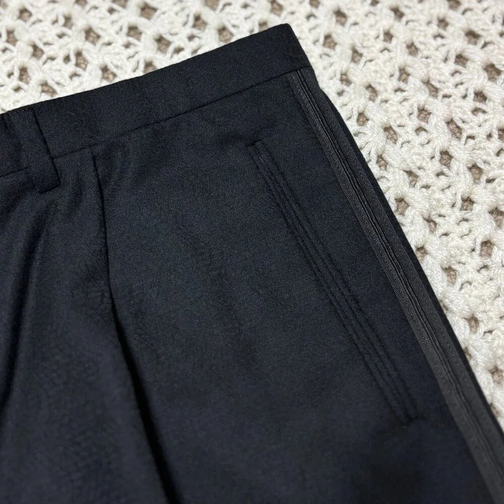 Valentino‎ Garavani VTG Dress Pants Black Straight Leg Flat Front Mens W34x31